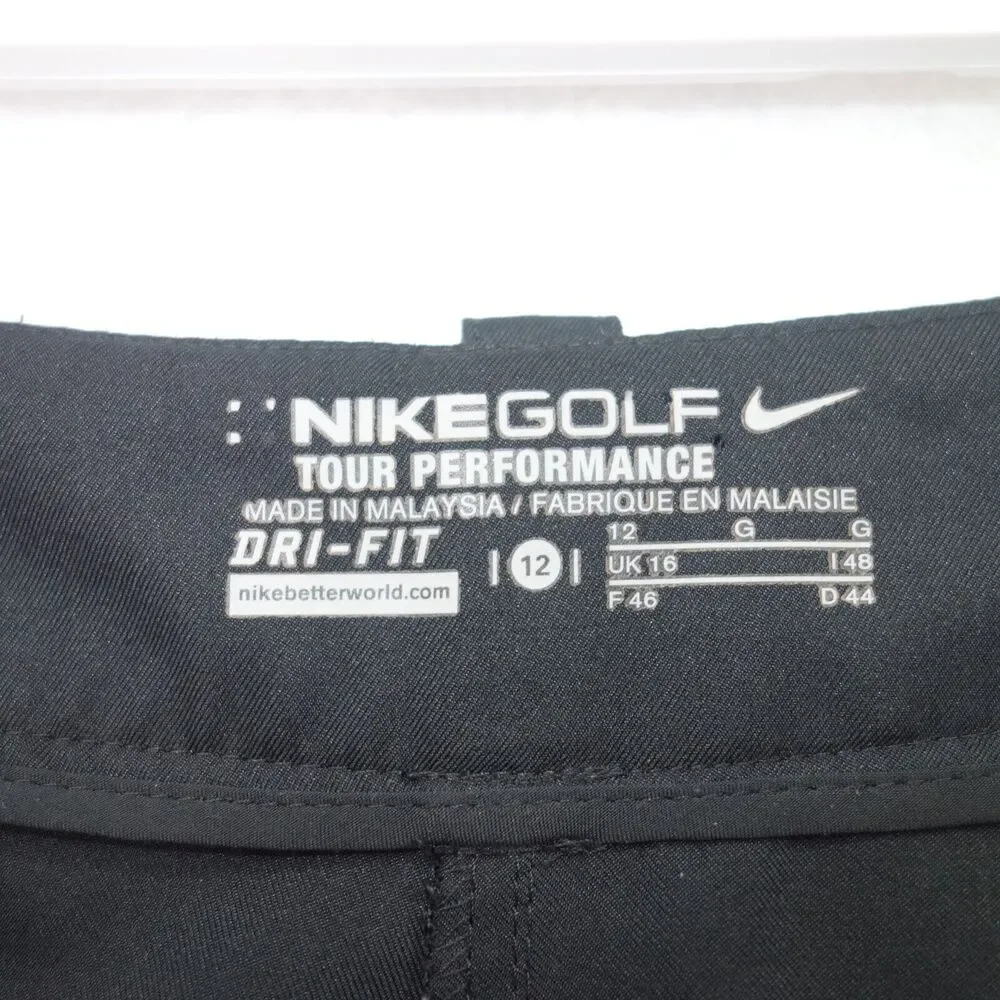 NIKE Golf Capri Pants Dri Fit Tour Performance Black Cropped Stretch Women's 12 - Picture 6 of 7